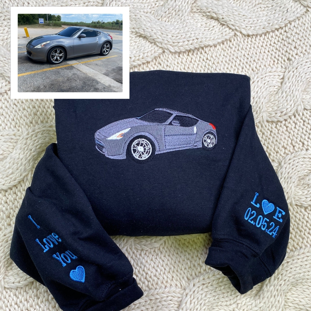 Individuell bestickte Engel- und Dämonenkatze-Kapuzenpullover für Paare