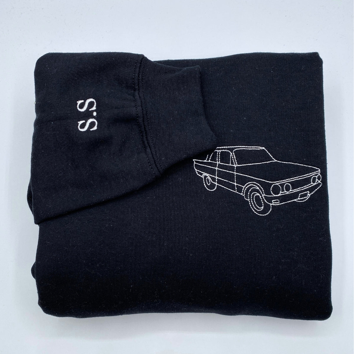 Custom Truck Portrait Hoodies - Personalized Vehicle Line Art Embroidered Sweatshirts - Truck Lover Gift