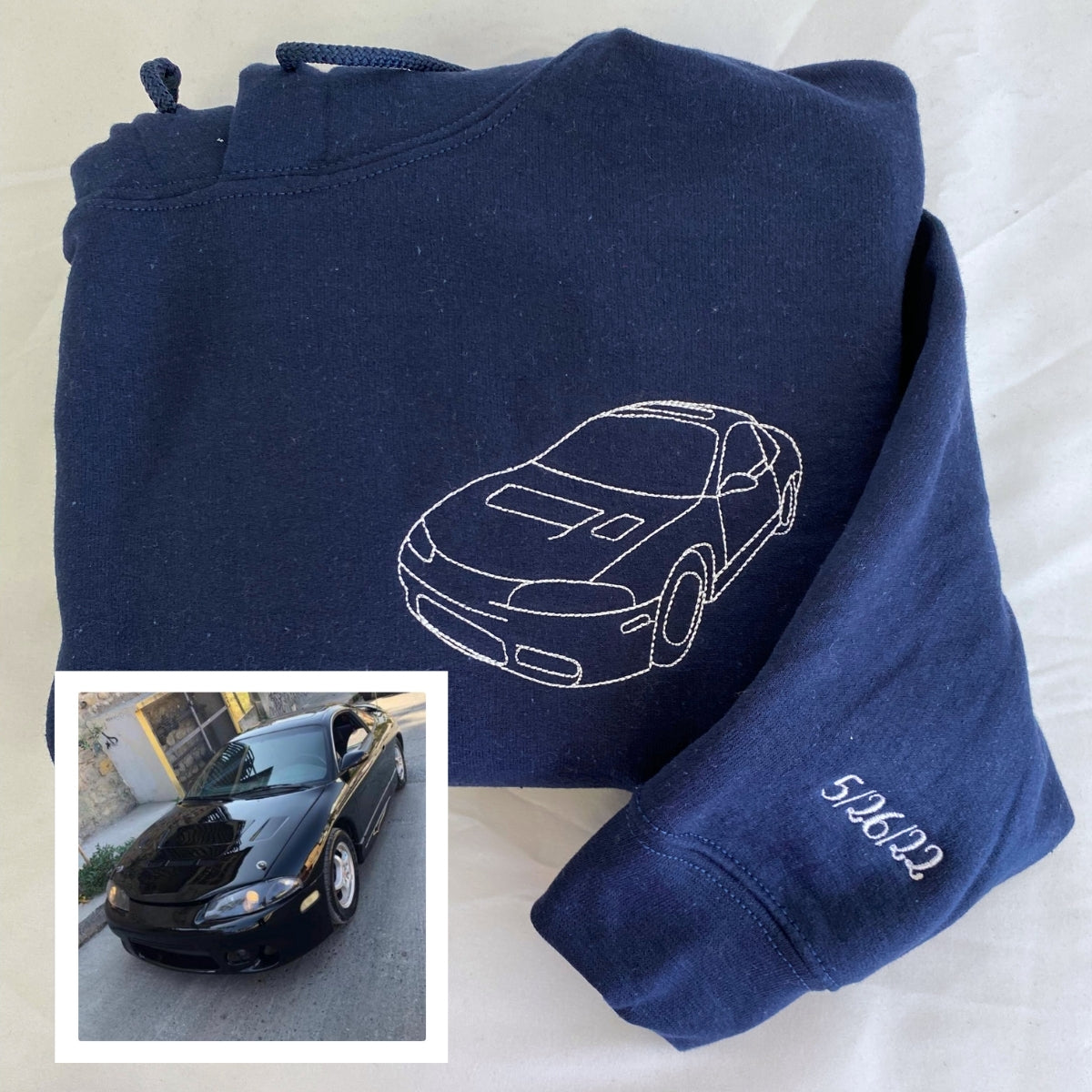 Individuell bestickte Engel- und Dämonenkatze-Kapuzenpullover für Paare