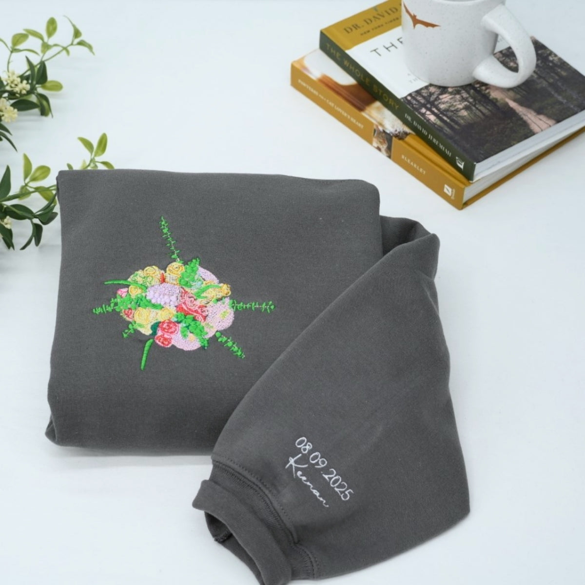 Individuell bestickte Engel- und Dämonenkatze-Kapuzenpullover für Paare