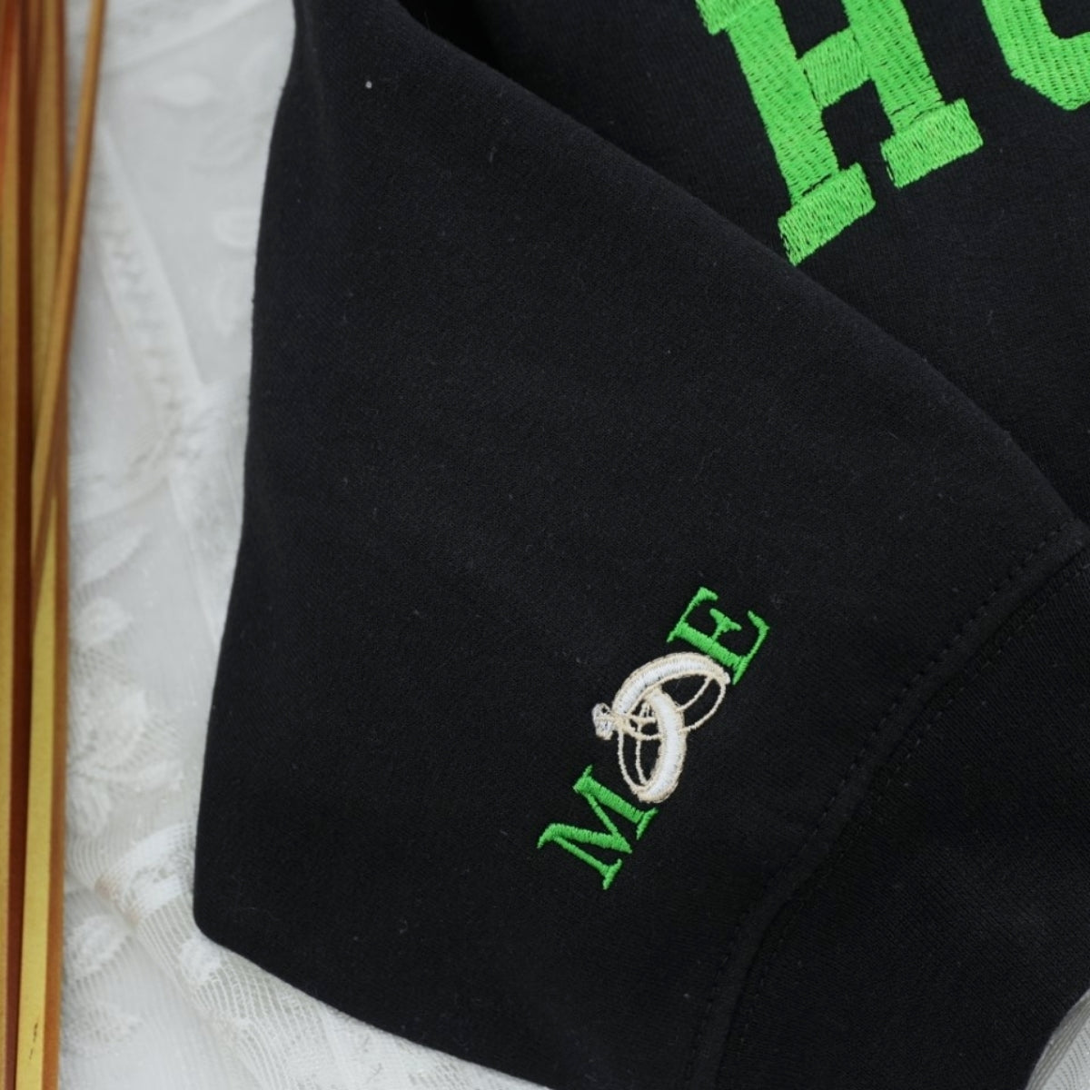 Custom Wifey Hubby Hoodies - Matching Couples Embroidered Sweatshirts - EST Date Anniversary Gift