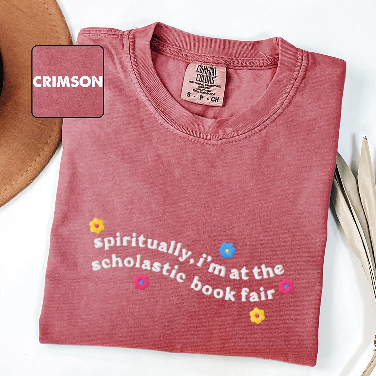 Custom Embroidered Spiritually I’m at the Scholastic Book Fair T-Shirt – Cozy Reader Tee
