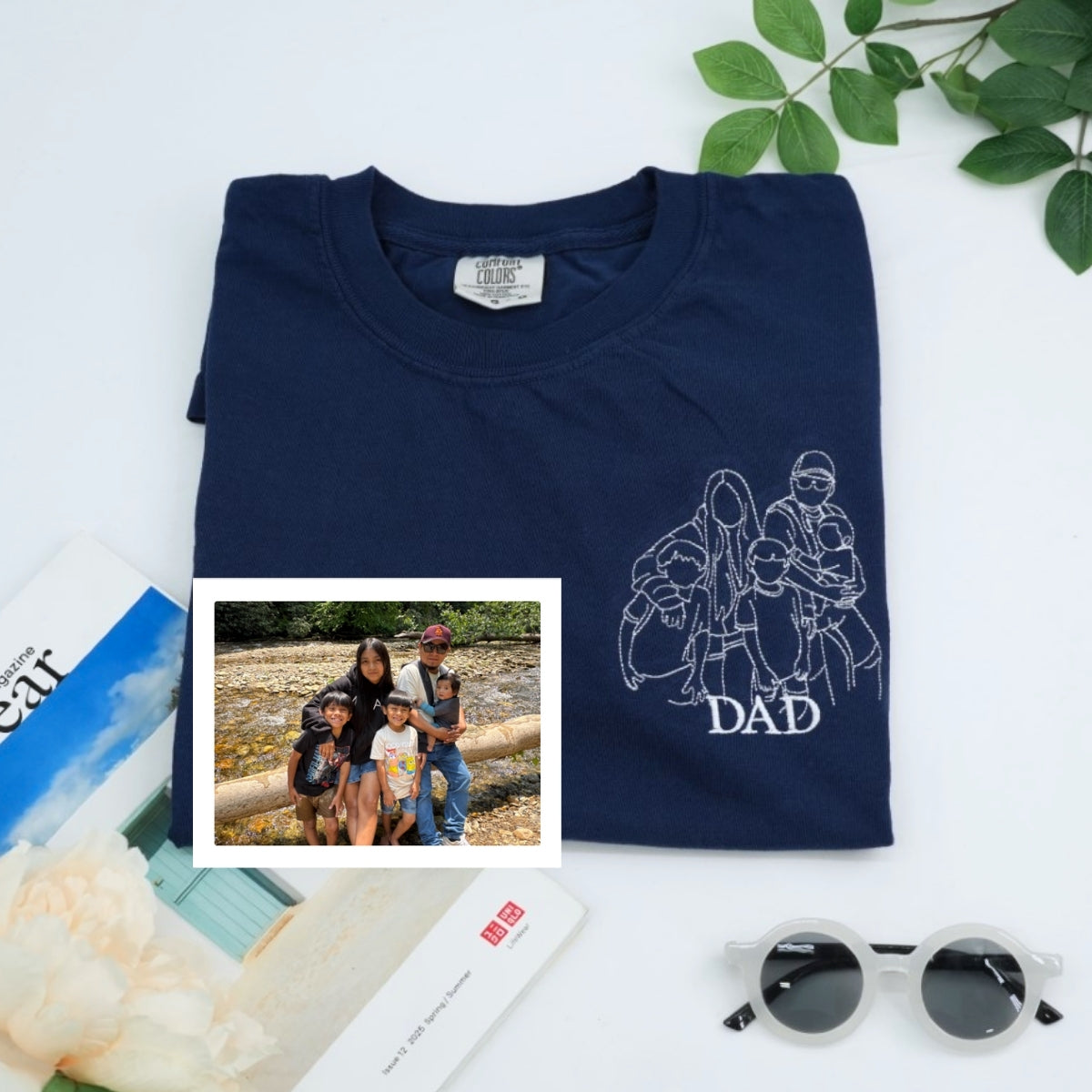 Dad Baby Custom T-Shirt - Father Child Embroidered Shirt - Perfect New Dad Gift