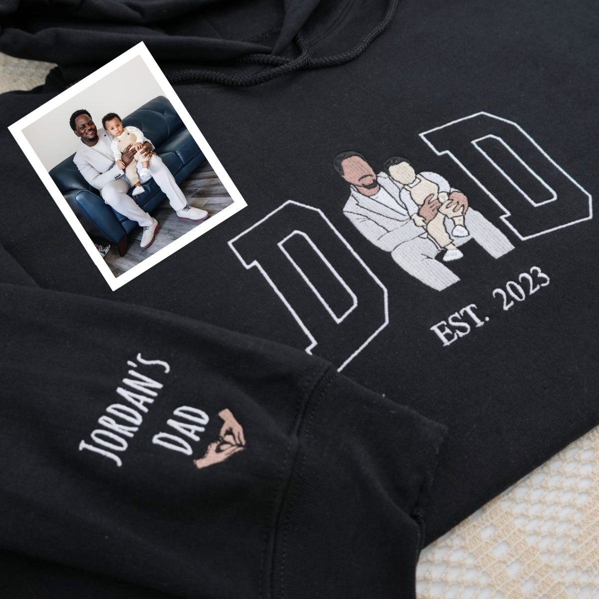 Individuell bestickte Engel- und Dämonenkatze-Kapuzenpullover für Paare