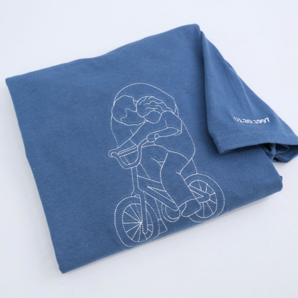 Dad Custom T-Shirts - Father Child Cycling Embroidered Shirt - Perfect Father's Day Gift