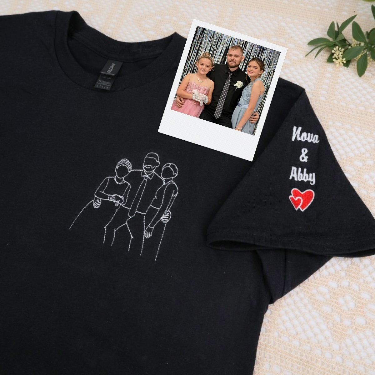 Dad Custom T-Shirts - Father Child Cycling Embroidered Shirt - Perfect Father's Day Gift
