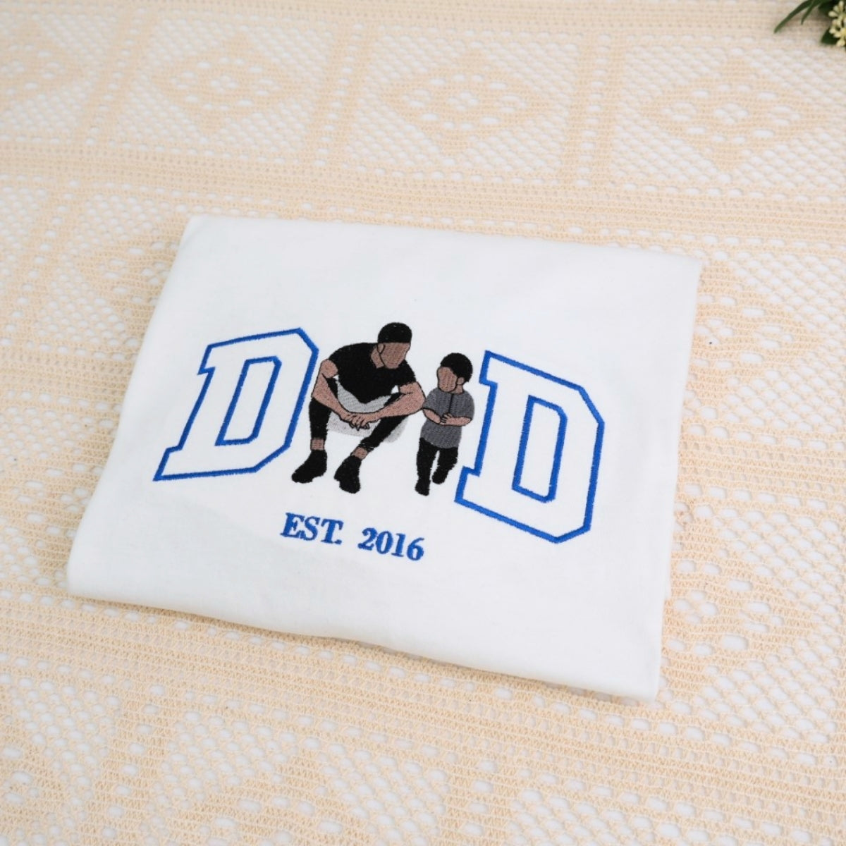 Dad Custom T-Shirts - Varsity Style Embroidered Father Apparel - Perfect Father's Day Gift
