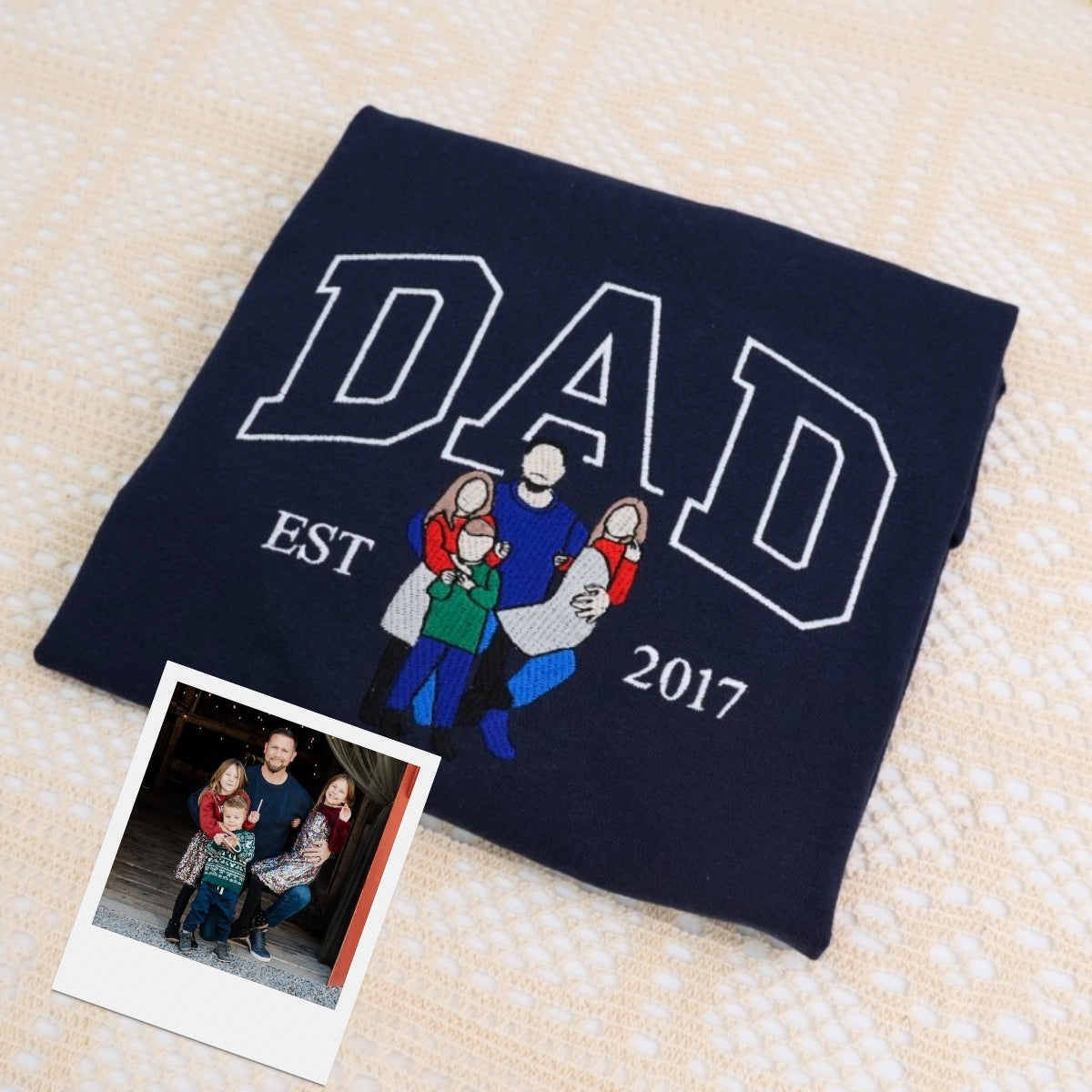 Dad Custom T-Shirts - Varsity Style Embroidered Father Apparel - Perfect Father's Day Gift