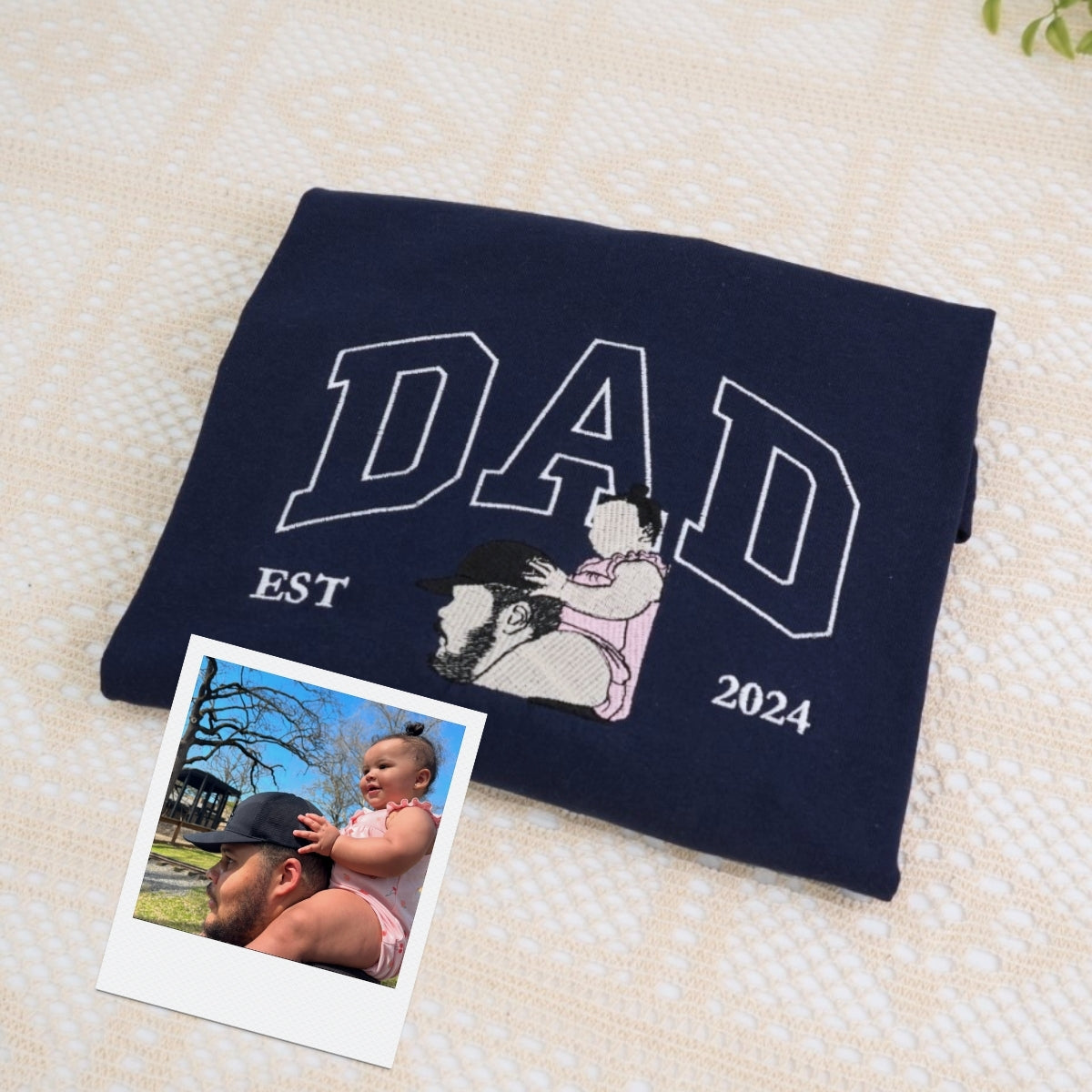 Dad Custom T-Shirts - Varsity Style Embroidered Father Apparel - Perfect Father's Day Gift