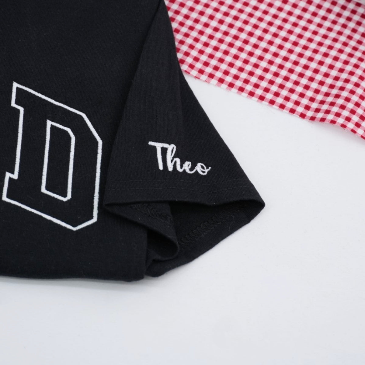 New Dad Custom T-Shirts - Varsity Style Father Embroidered Apparel - Perfect New Baby Gift