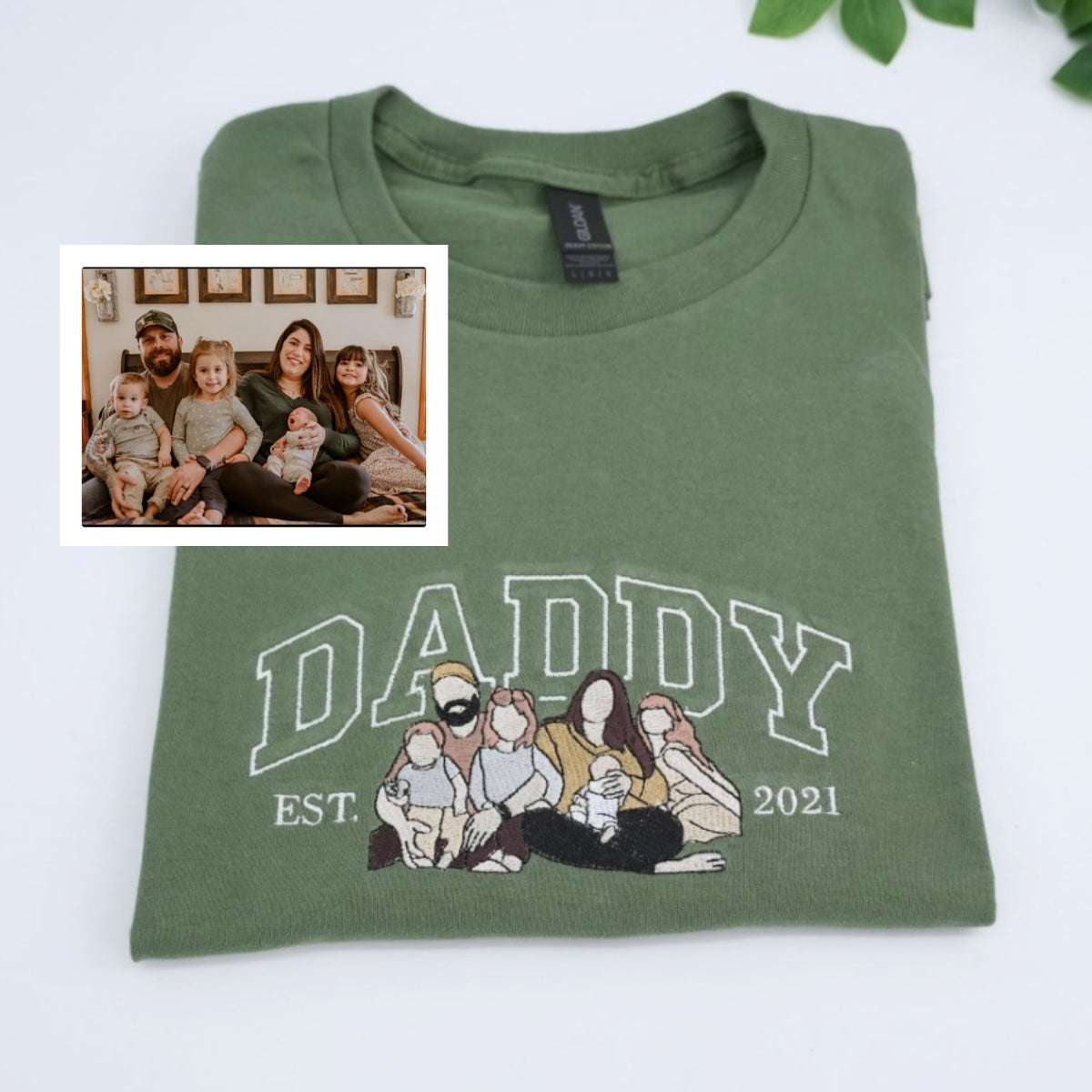 New Dad Custom T-Shirts - Varsity Style Father Embroidered Apparel - Perfect New Baby Gift