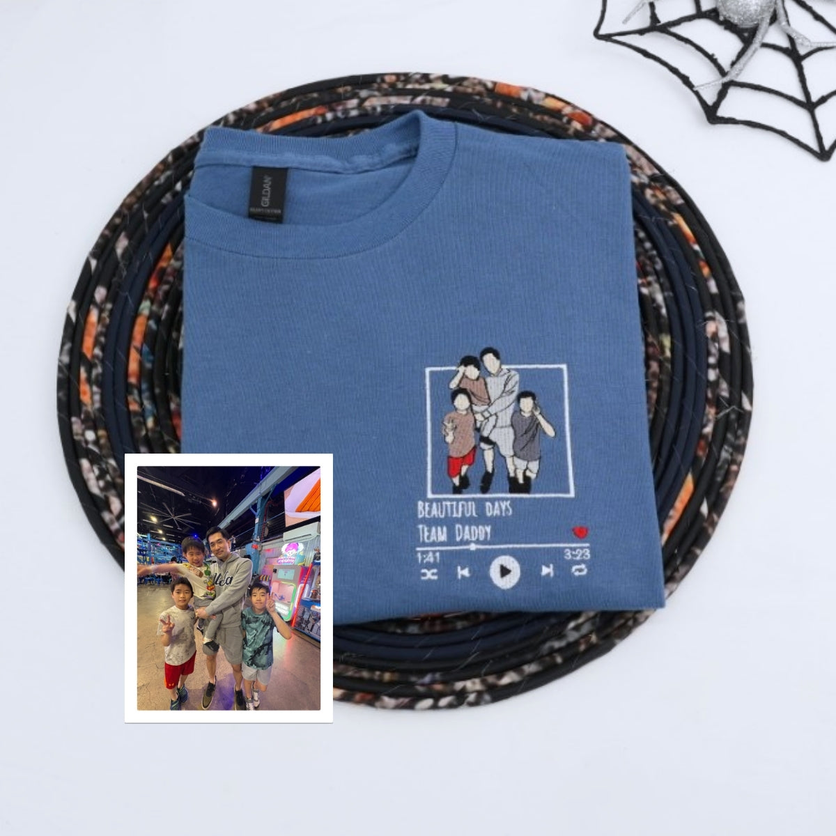 Dad Custom T-Shirts - Team Daddy Embroidered Shirts - Perfect Father's Day Gift