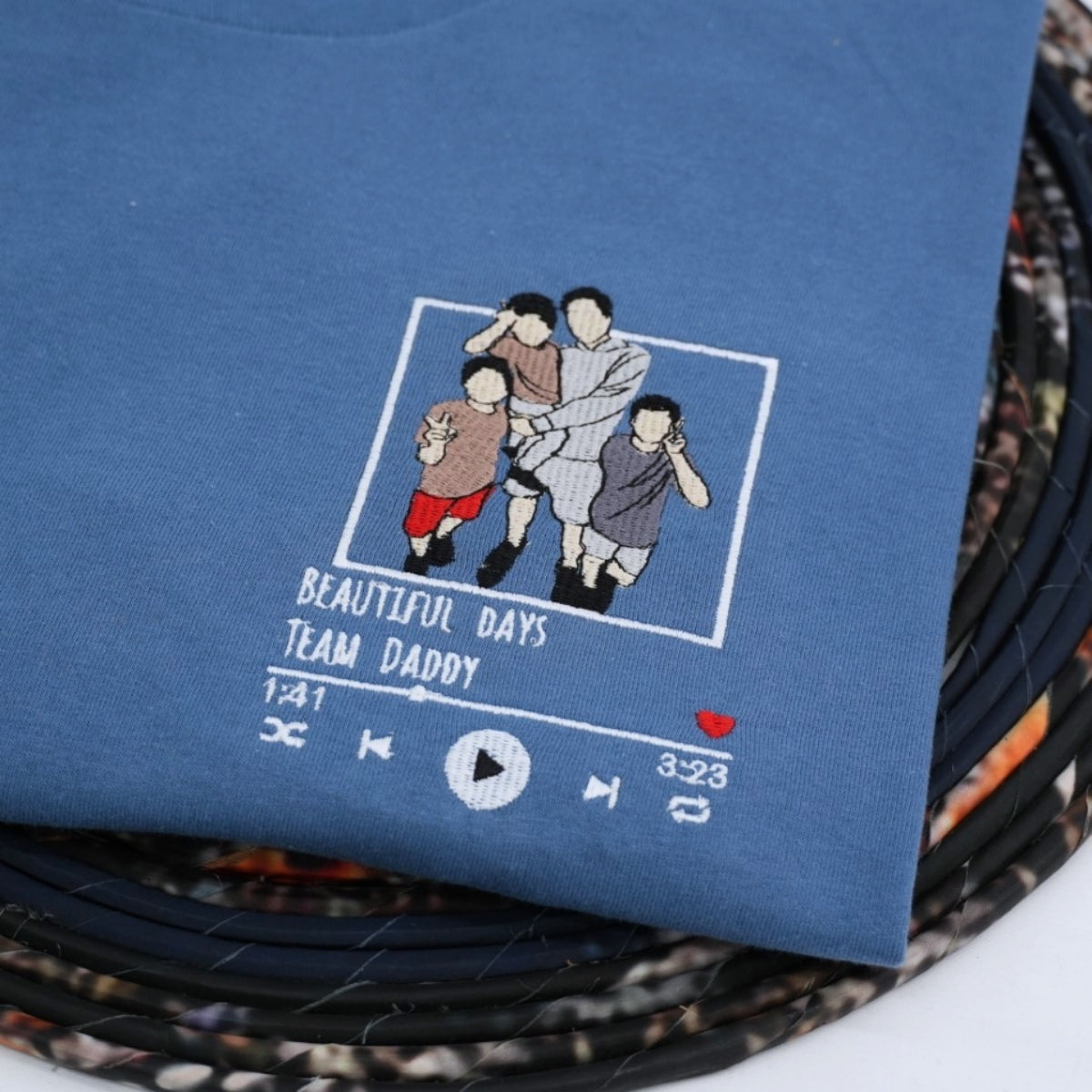 Dad Custom T-Shirts - Team Daddy Embroidered Shirts - Perfect Father's Day Gift