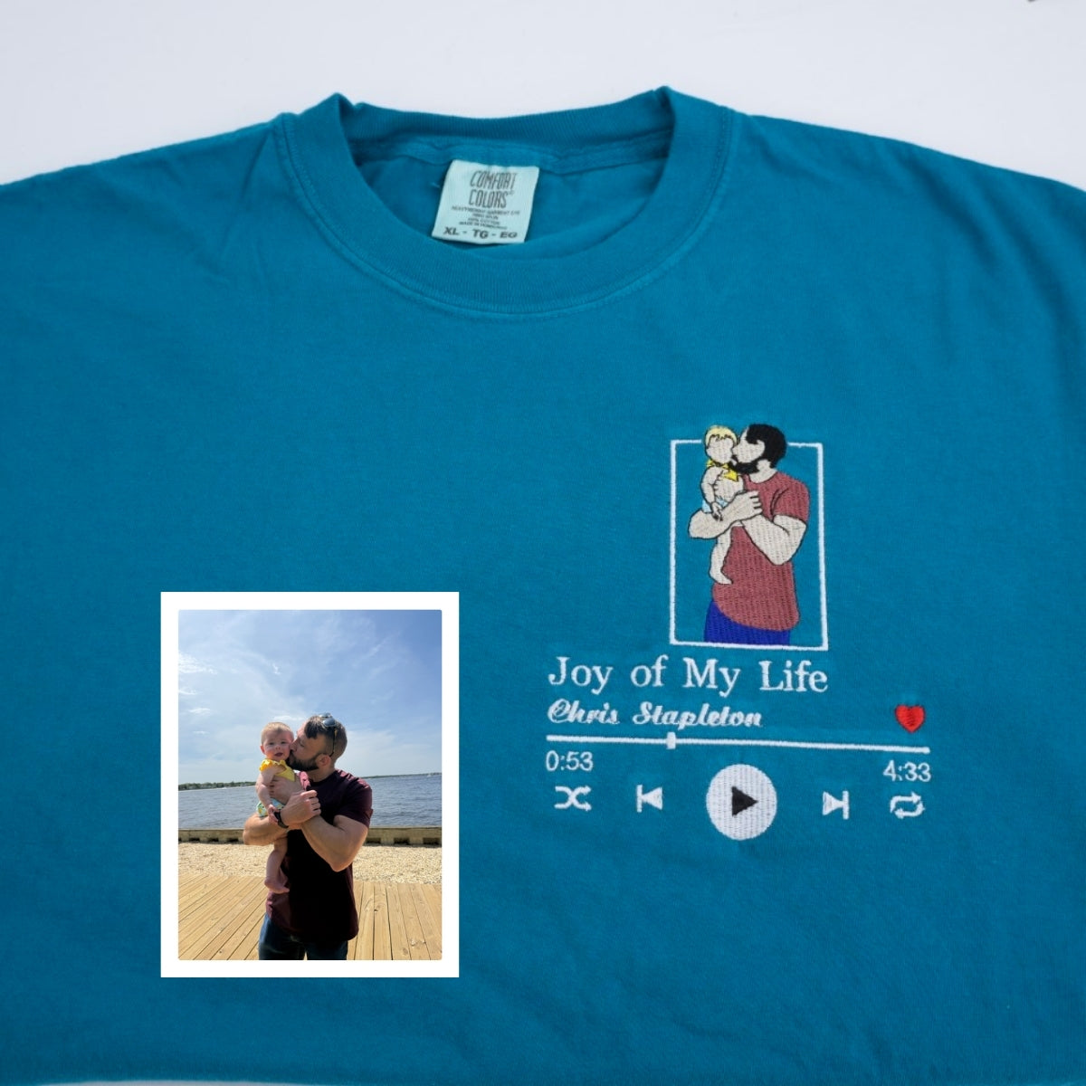 Dad Custom T-Shirts - Team Daddy Embroidered Shirts - Perfect Father's Day Gift