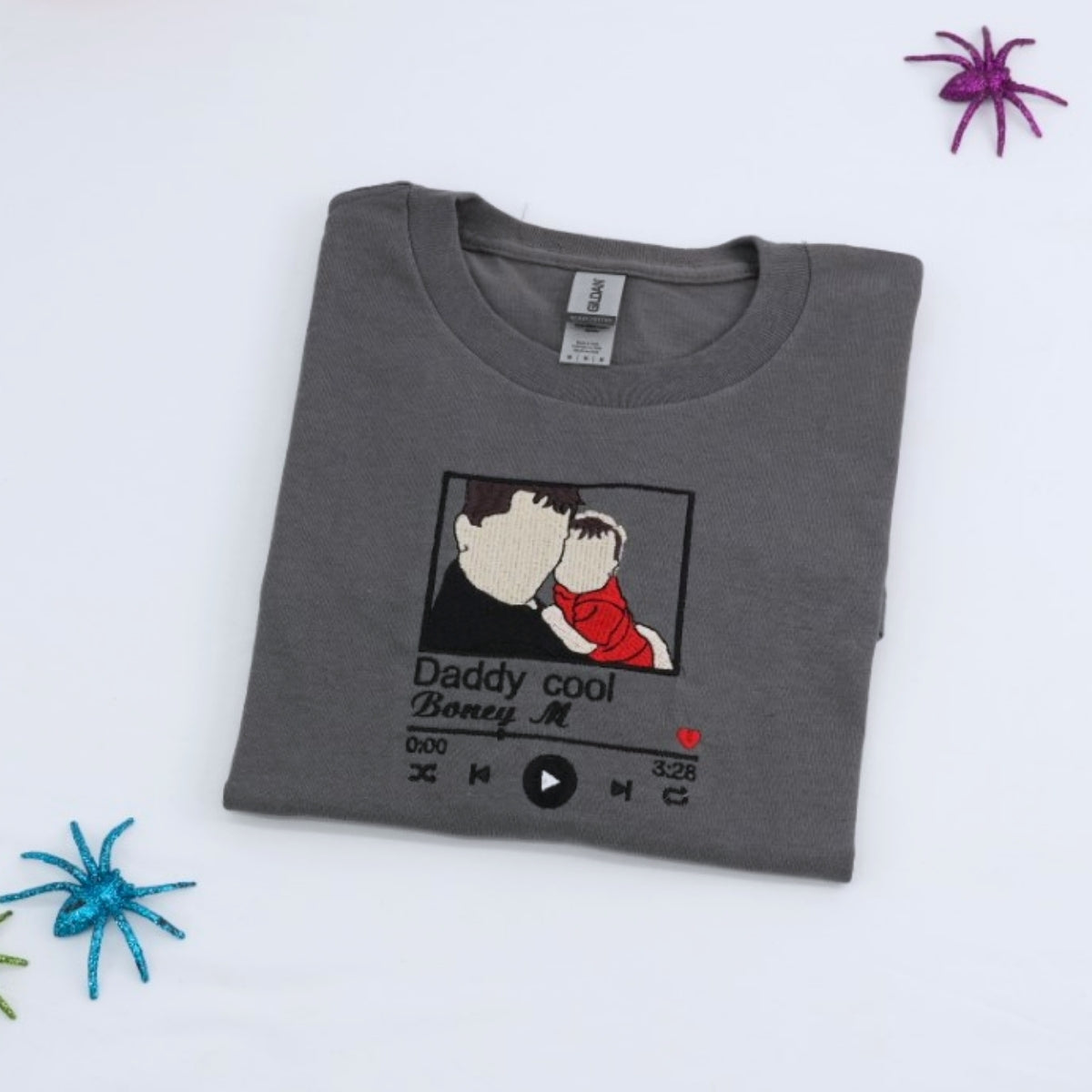 Dad Custom T-Shirts - Team Daddy Embroidered Shirts - Perfect Father's Day Gift