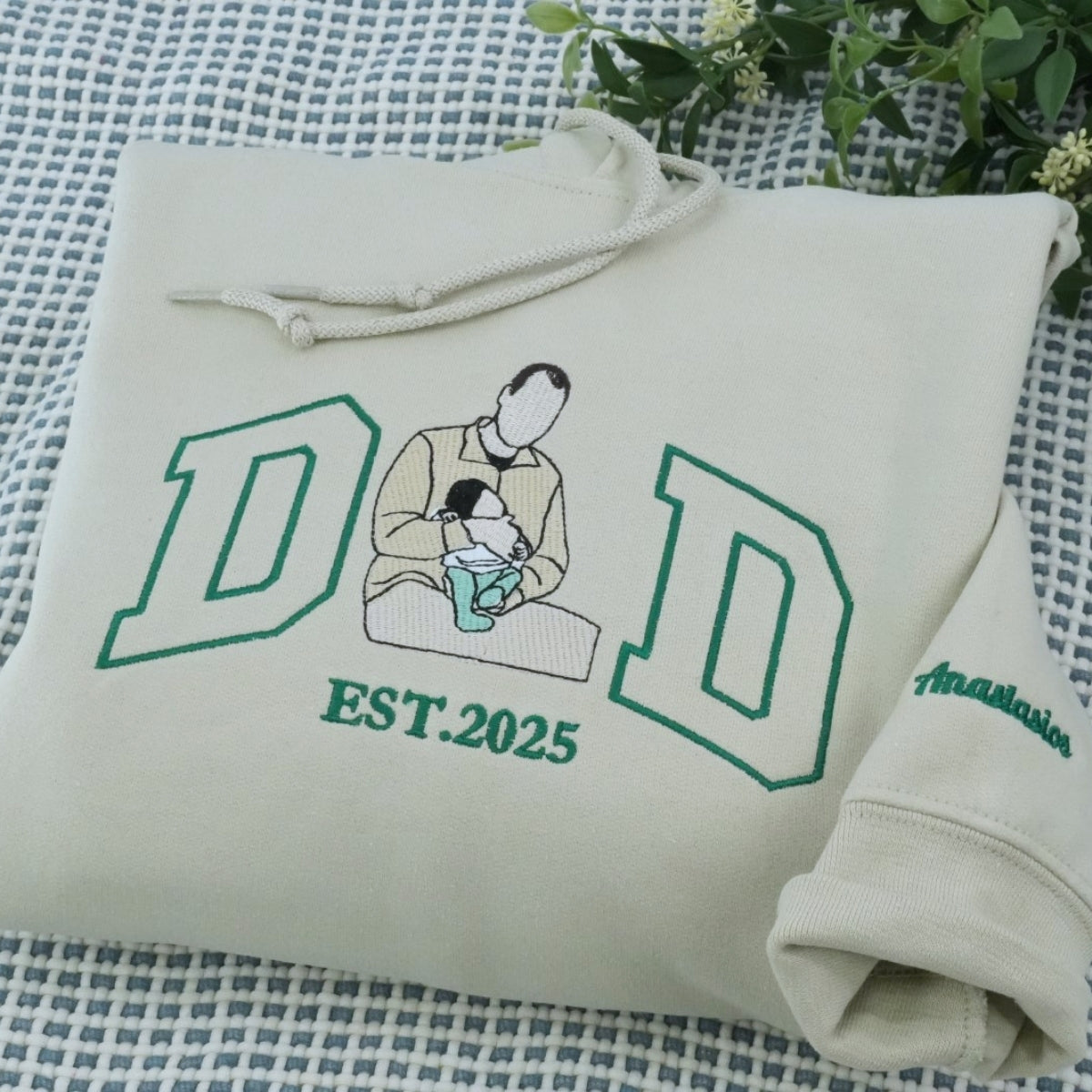 Dad Daughter Custom Hoodies - Father Embroidered Sweatshirts New Dad - Perfect Father's Day Gift
