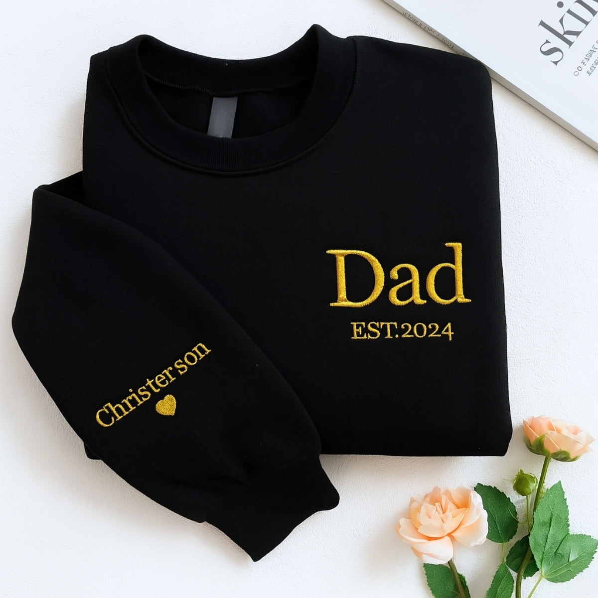 Individuell bestickte Engel- und Dämonenkatze-Kapuzenpullover für Paare