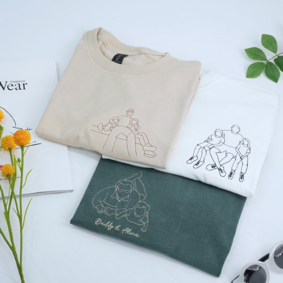 Individuell bestickte Engel- und Dämonenkatze-Kapuzenpullover für Paare