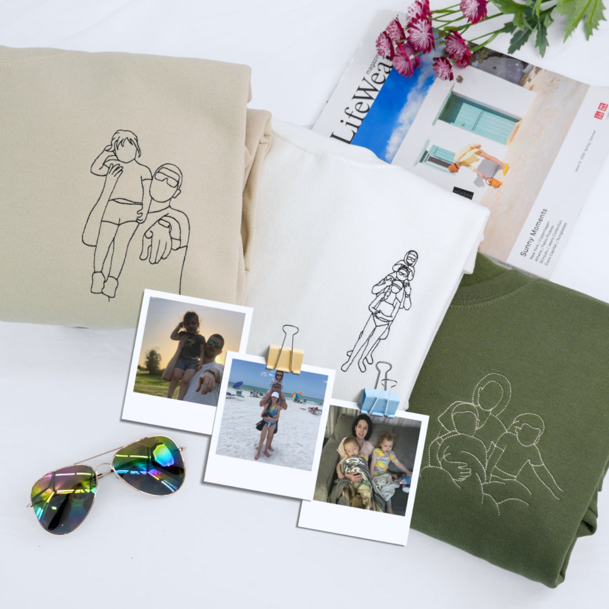 Individuell bestickte Engel- und Dämonenkatze-Kapuzenpullover für Paare