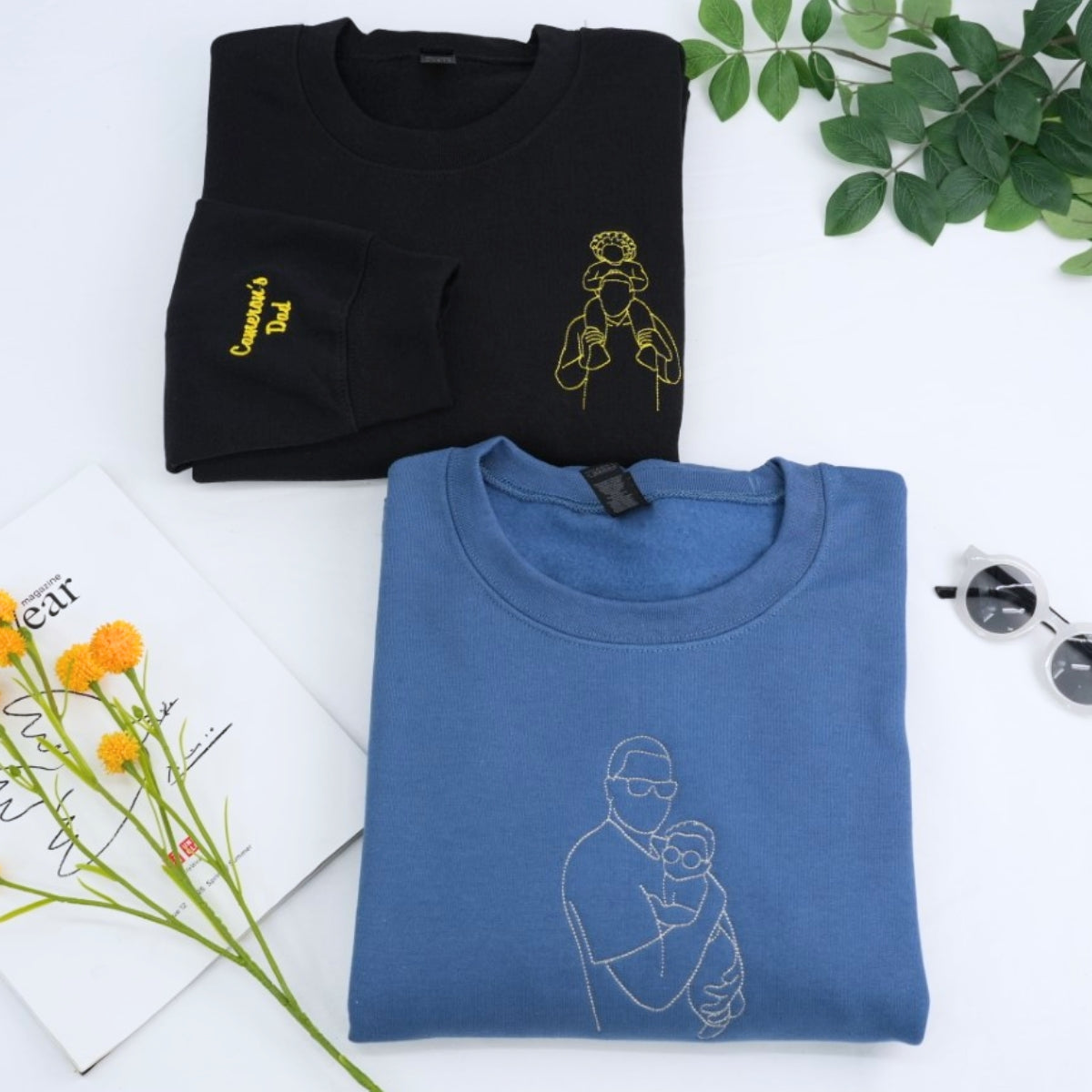 Individuell bestickte Engel- und Dämonenkatze-Kapuzenpullover für Paare