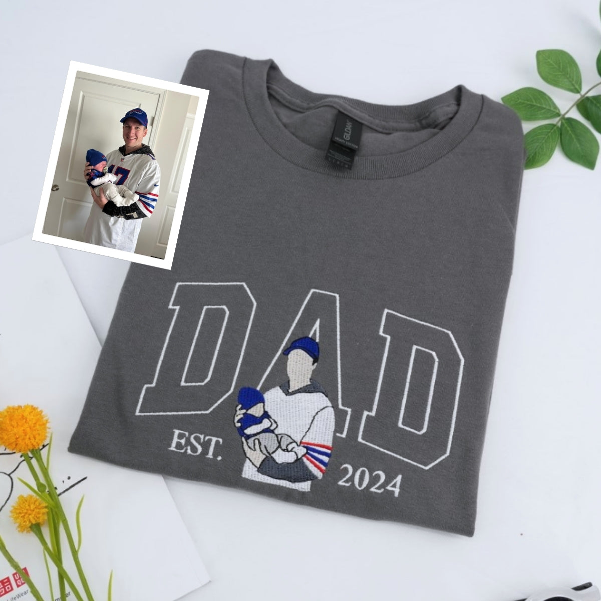 Dad Varsity Custom Hoodies - Father Embroidered Sweatshirts Collegiate Style - Perfect Father's Day Gift