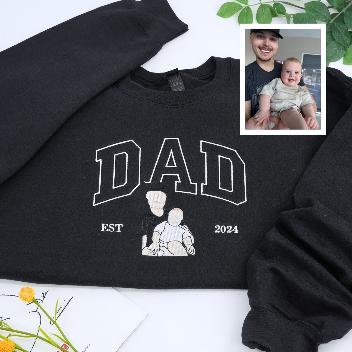 Dad Varsity Custom Hoodies - Father Embroidered Sweatshirts Collegiate Style - Perfect Father's Day Gift