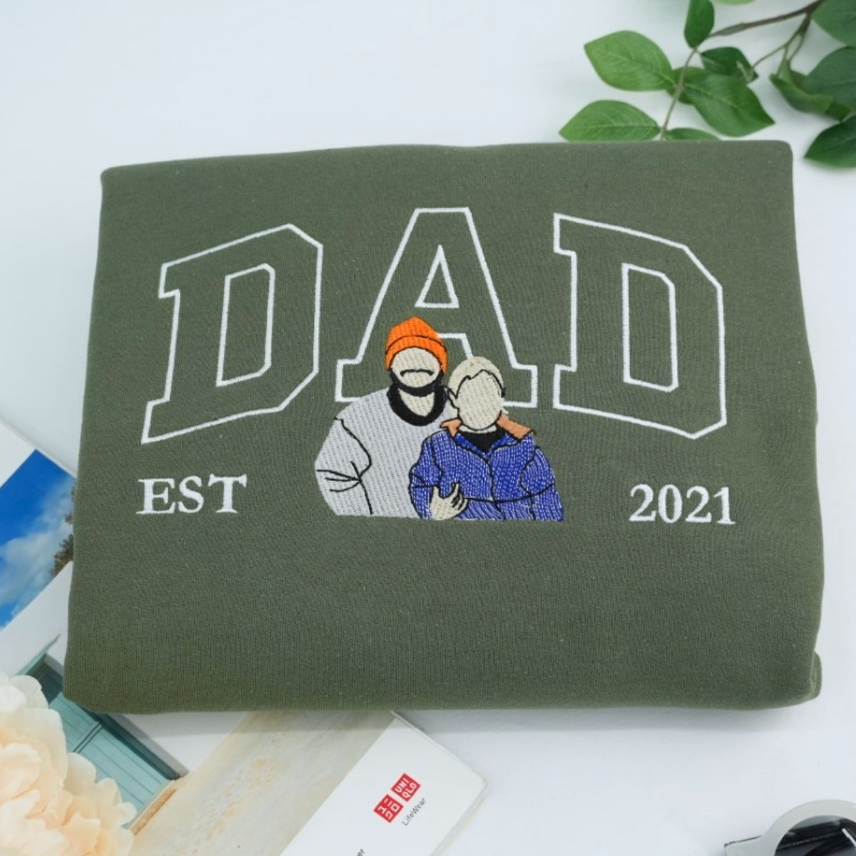 Dad Varsity Custom Hoodies - Father Embroidered Sweatshirts Collegiate Style - Perfect Father's Day Gift