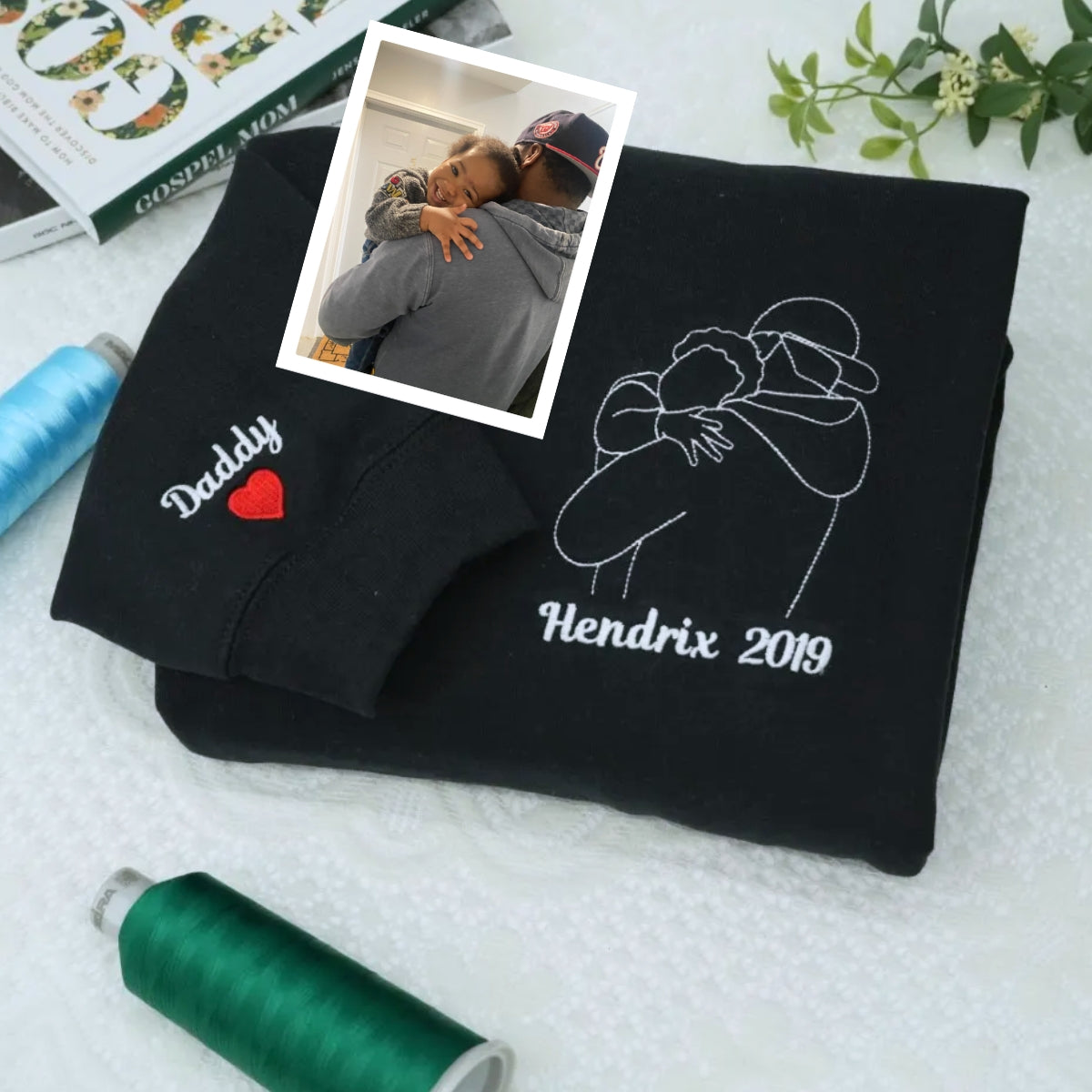 Individuell bestickte Engel- und Dämonenkatze-Kapuzenpullover für Paare