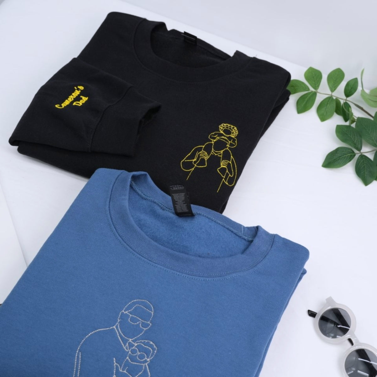 Individuell bestickte Engel- und Dämonenkatze-Kapuzenpullover für Paare