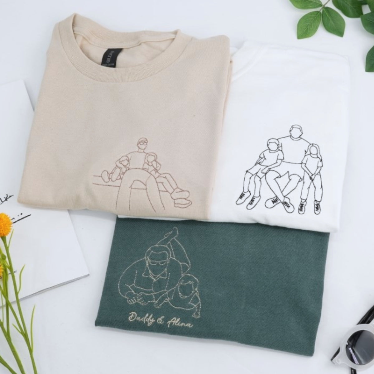 Individuell bestickte Engel- und Dämonenkatze-Kapuzenpullover für Paare