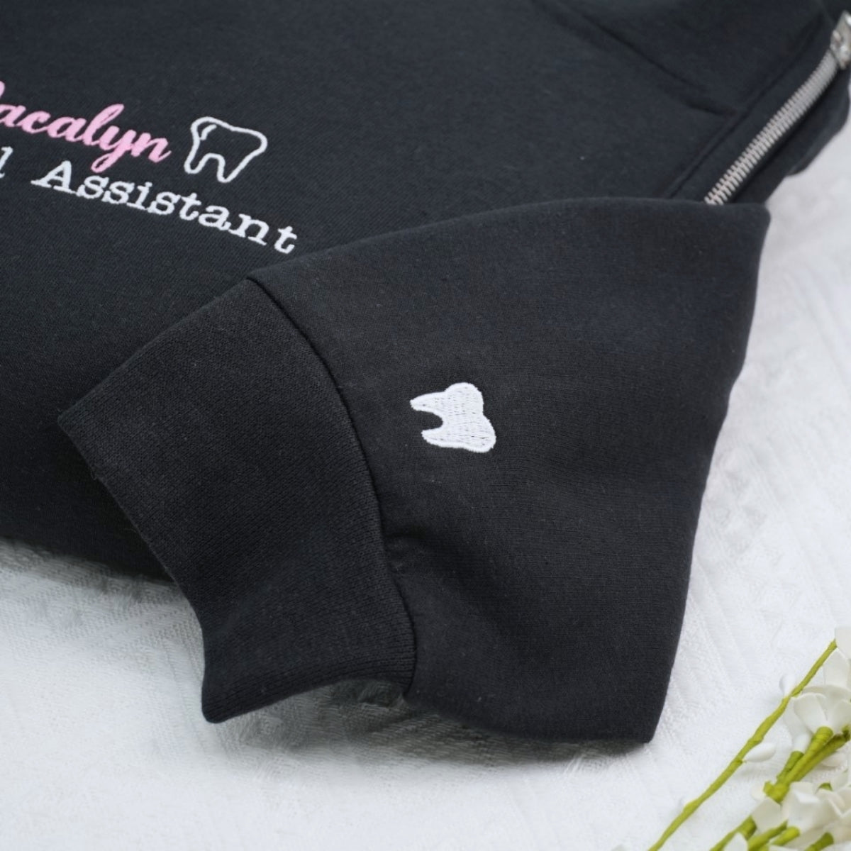 Individuell bestickte Engel- und Dämonenkatze-Kapuzenpullover für Paare