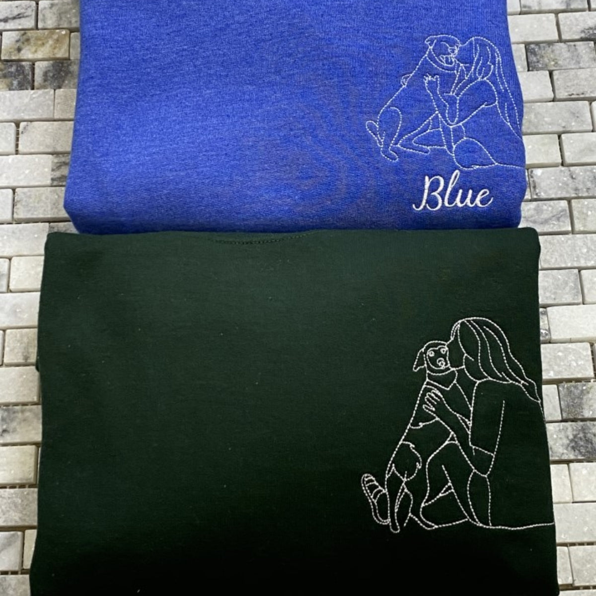 Individuell bestickte Engel- und Dämonenkatze-Kapuzenpullover für Paare