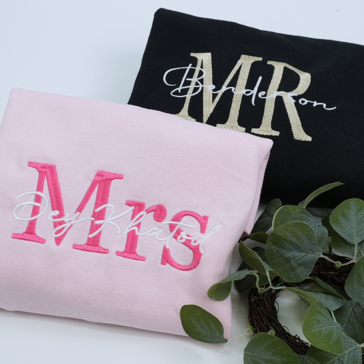 Bestickte Mr &amp; Mrs Hoodies oder Sweatshirts