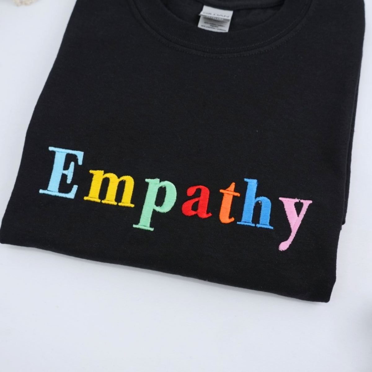 Empathy Custom T-Shirt - Rainbow Embroidered Kindness Shirt - Perfect Teacher Counselor Gift