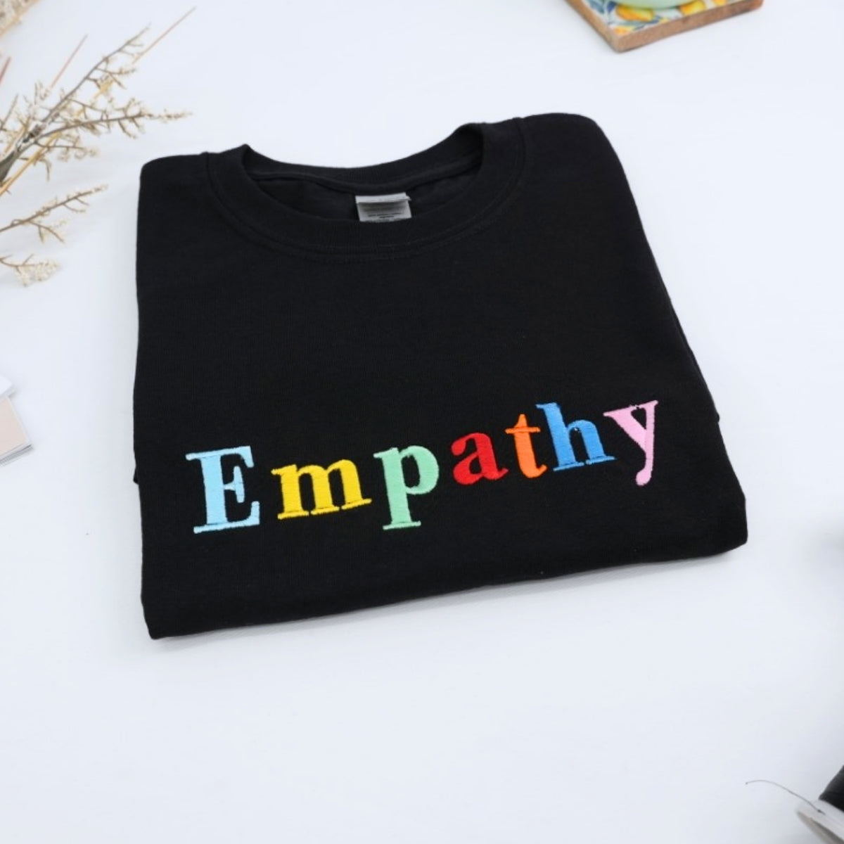 Empathy Custom T-Shirt - Rainbow Embroidered Kindness Shirt - Perfect Teacher Counselor Gift