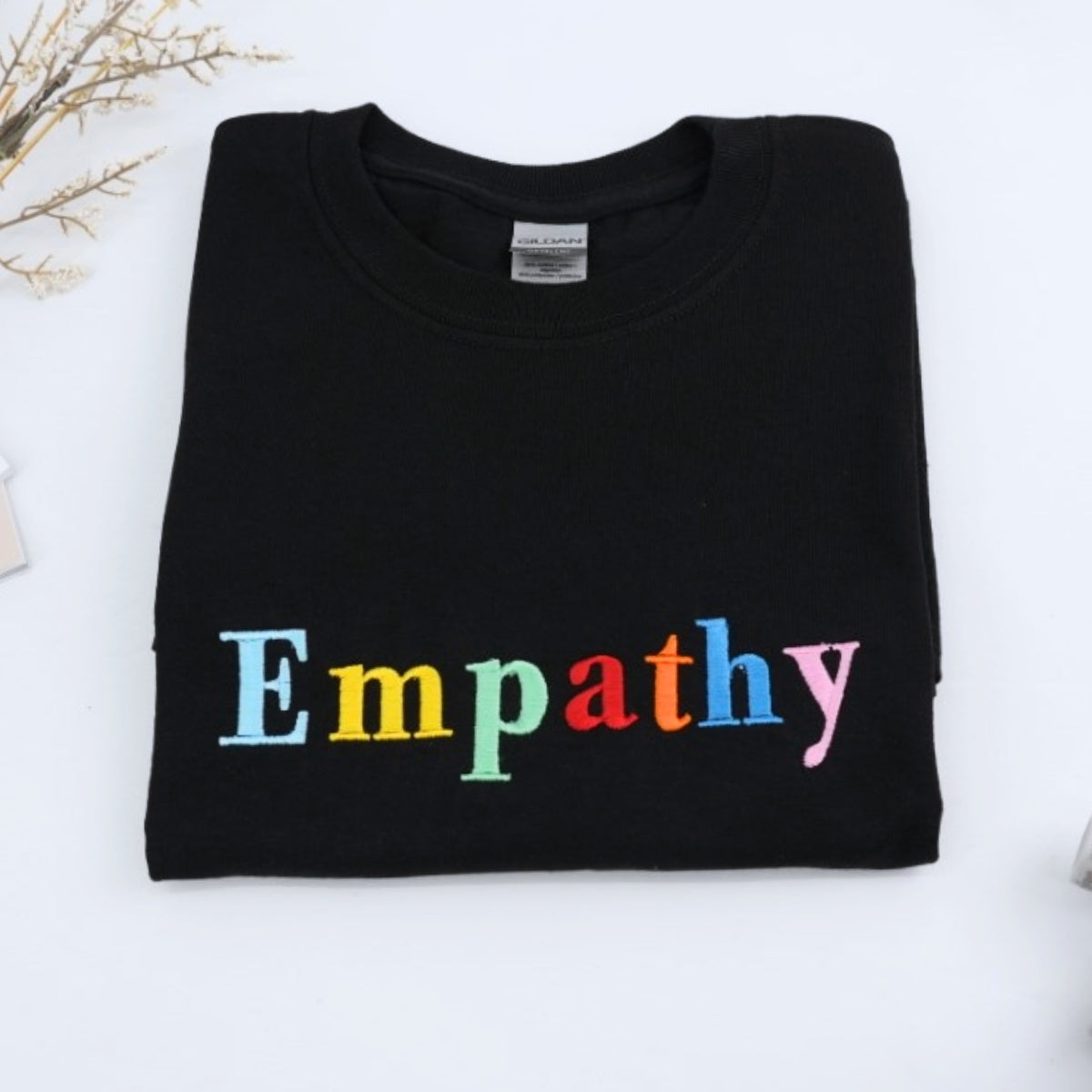 Empathy Custom T-Shirt - Rainbow Embroidered Kindness Shirt - Perfect Teacher Counselor Gift