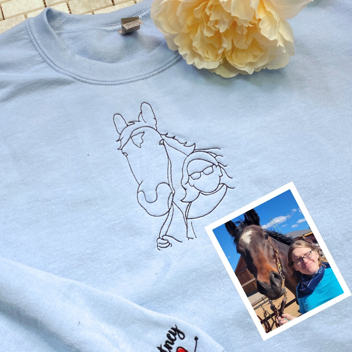 Individuell bestickte Engel- und Dämonenkatze-Kapuzenpullover für Paare