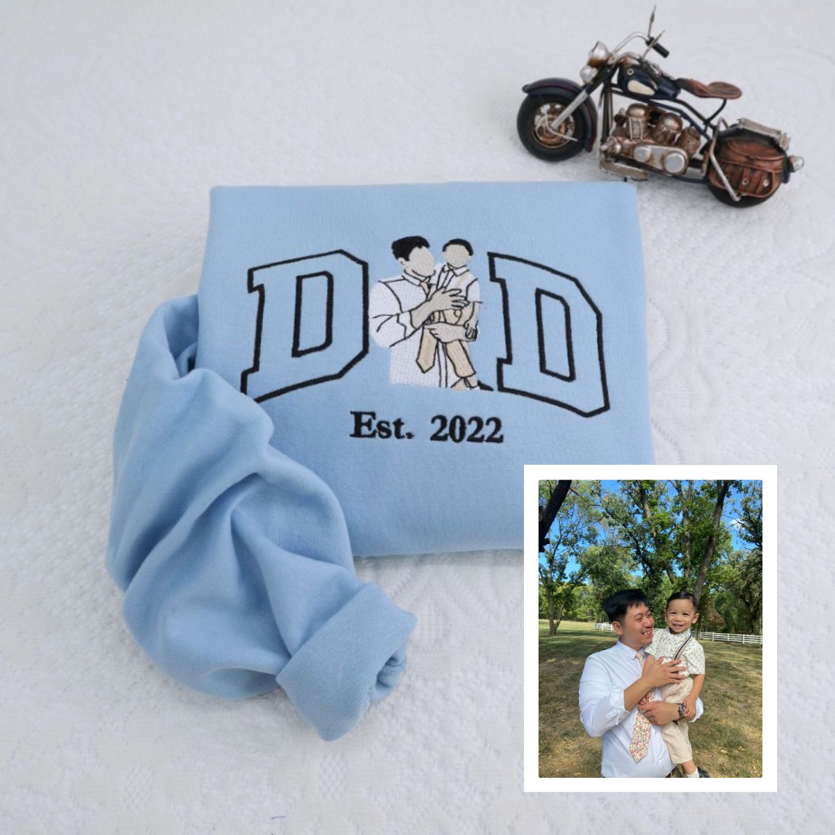 Established Dad Custom Hoodies - Father Embroidered Sweatshirts - Perfect Father&#39;s Day Gift