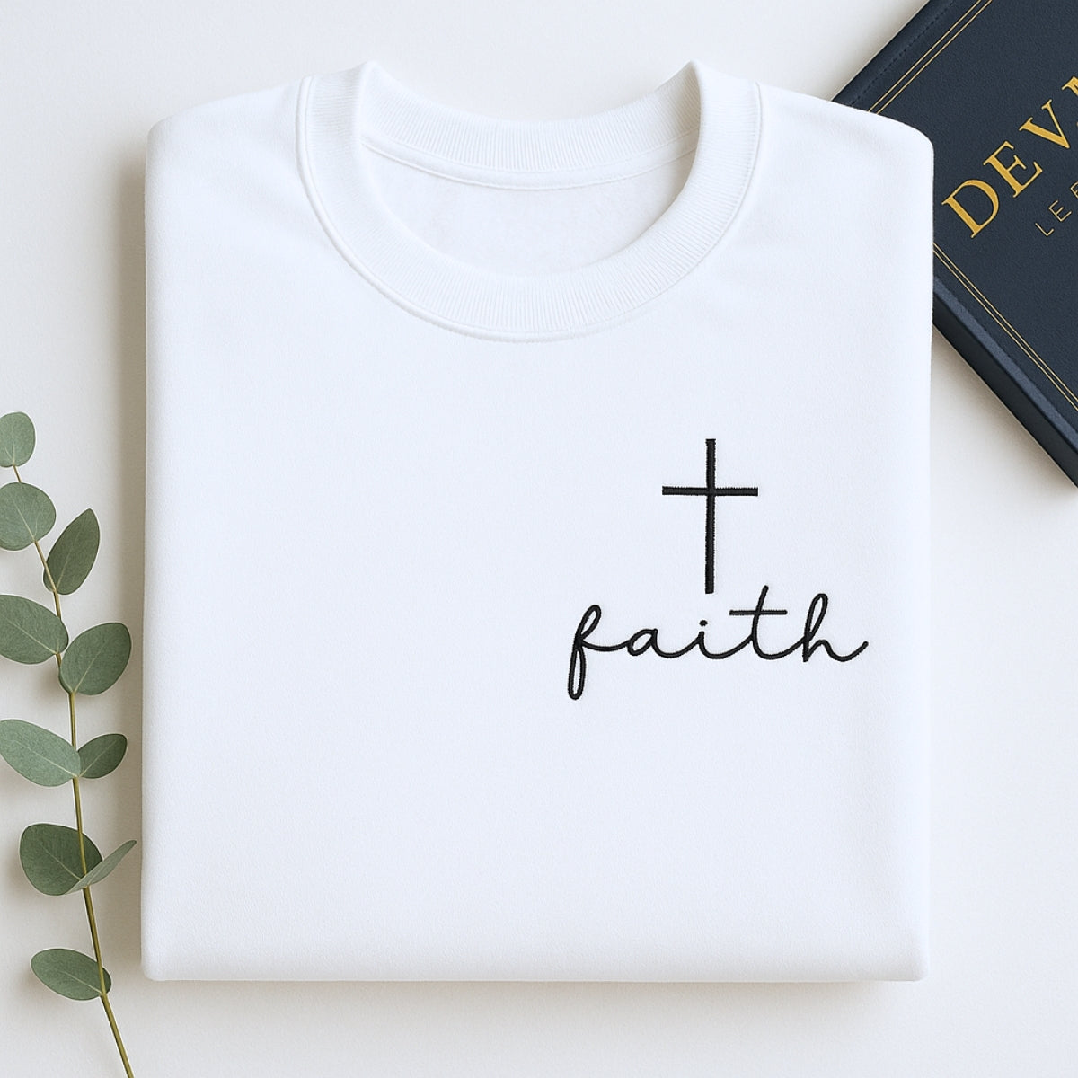 Faith Cross Hoodies - Christian Embroidered Sweatshirts - Perfect Inspirational Religious Gift