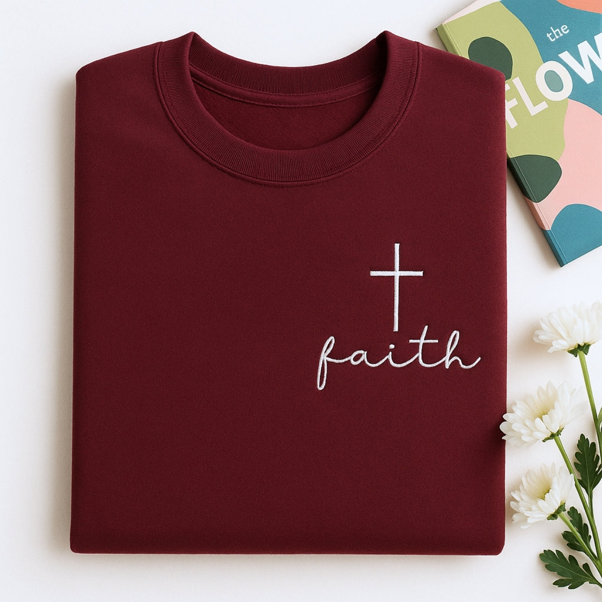 Faith Cross Hoodies - Christian Embroidered Sweatshirts - Perfect Inspirational Religious Gift
