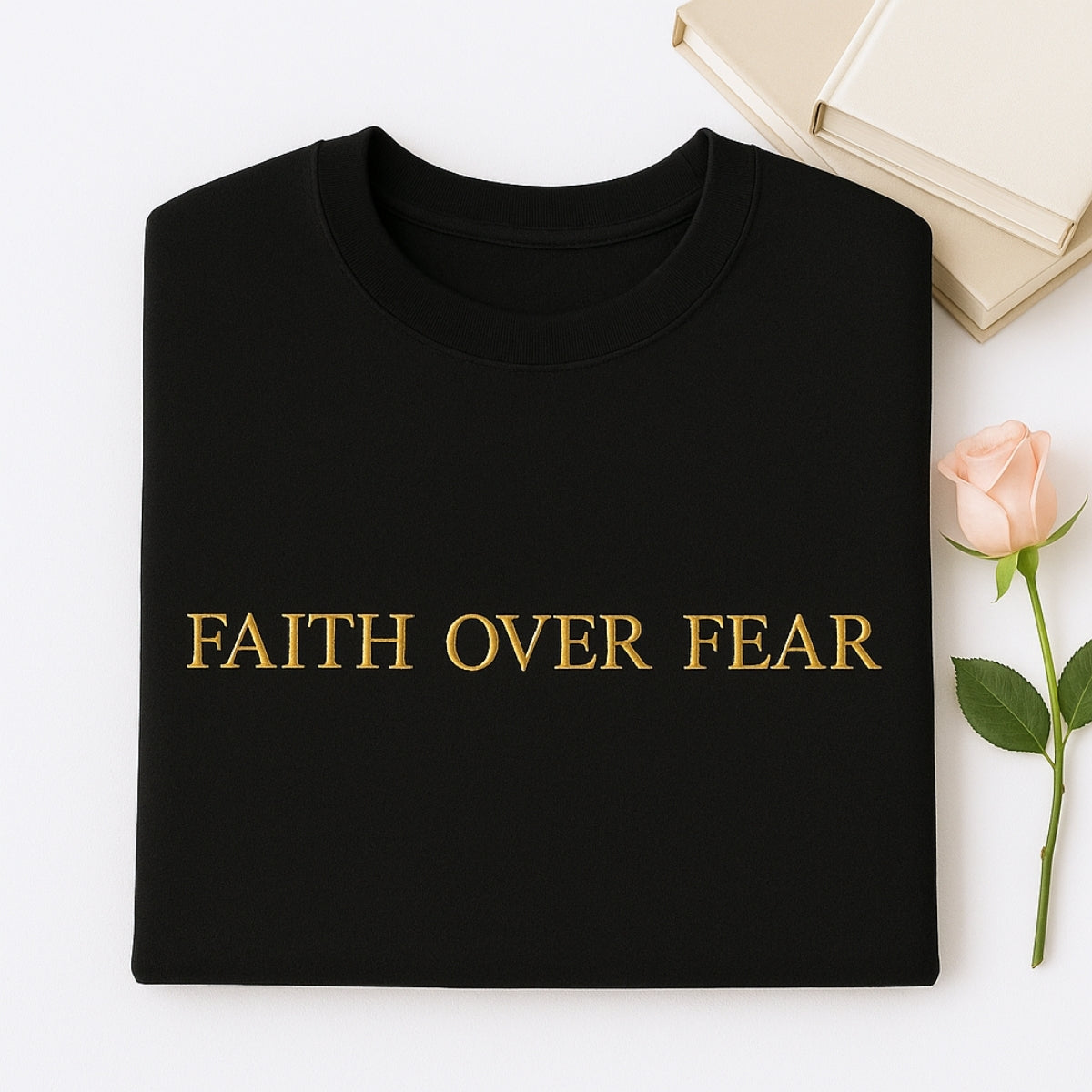Faith Over Fear Hoodies - Christian Embroidered Sweatshirts - Perfect Inspirational Gift
