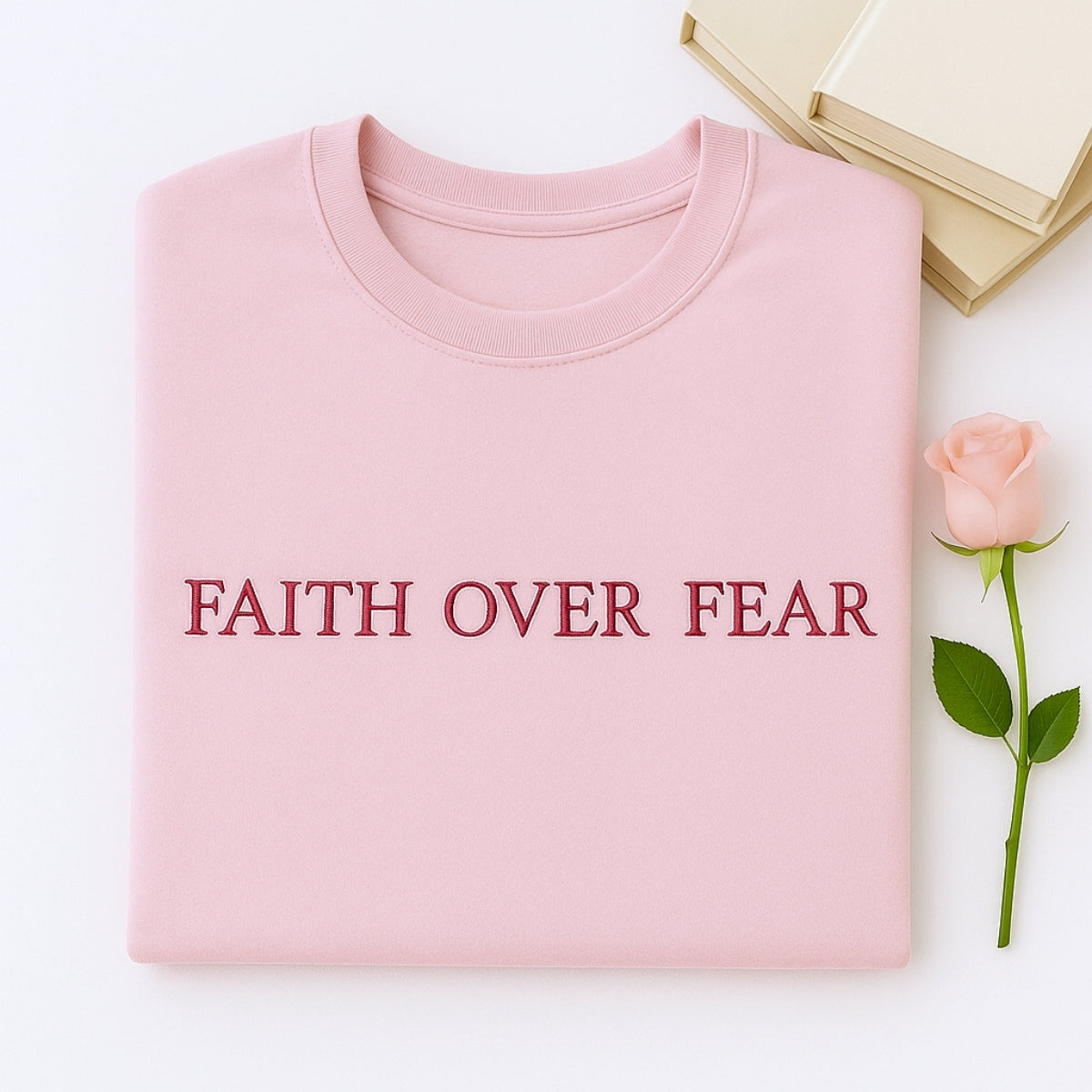 Faith Over Fear Hoodies - Christian Embroidered Sweatshirts - Perfect Inspirational Gift