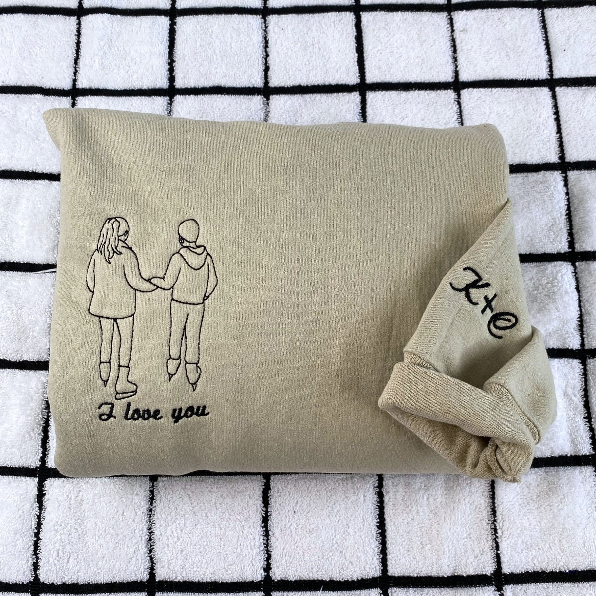 Individuell bestickte Engel- und Dämonenkatze-Kapuzenpullover für Paare