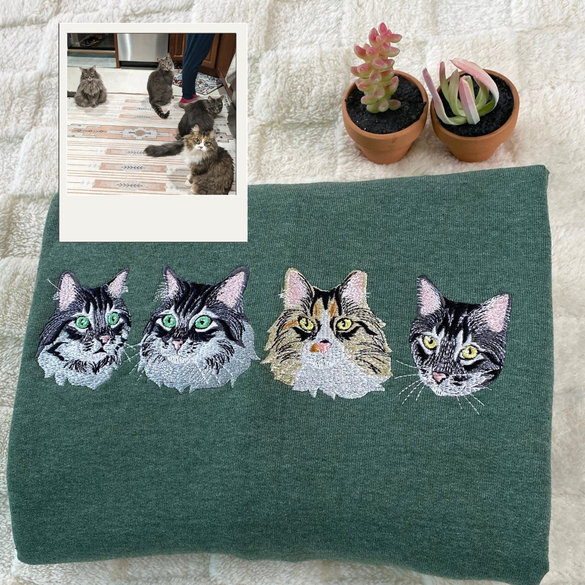 Individuell bestickte Engel- und Dämonenkatze-Kapuzenpullover für Paare