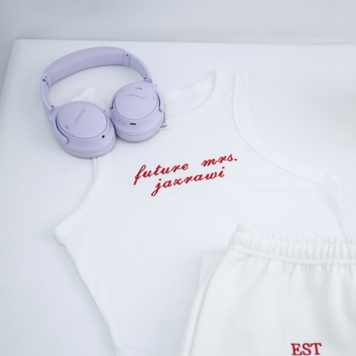 Future Mrs Custom Tank Tops - Personalized Engagement Embroidered Apparel - Perfect Bridal Gift Set