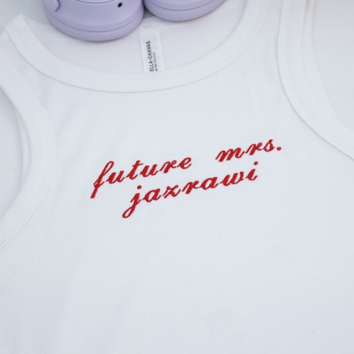 Future Mrs Custom Tank Tops - Personalized Engagement Embroidered Apparel - Perfect Bridal Gift Set
