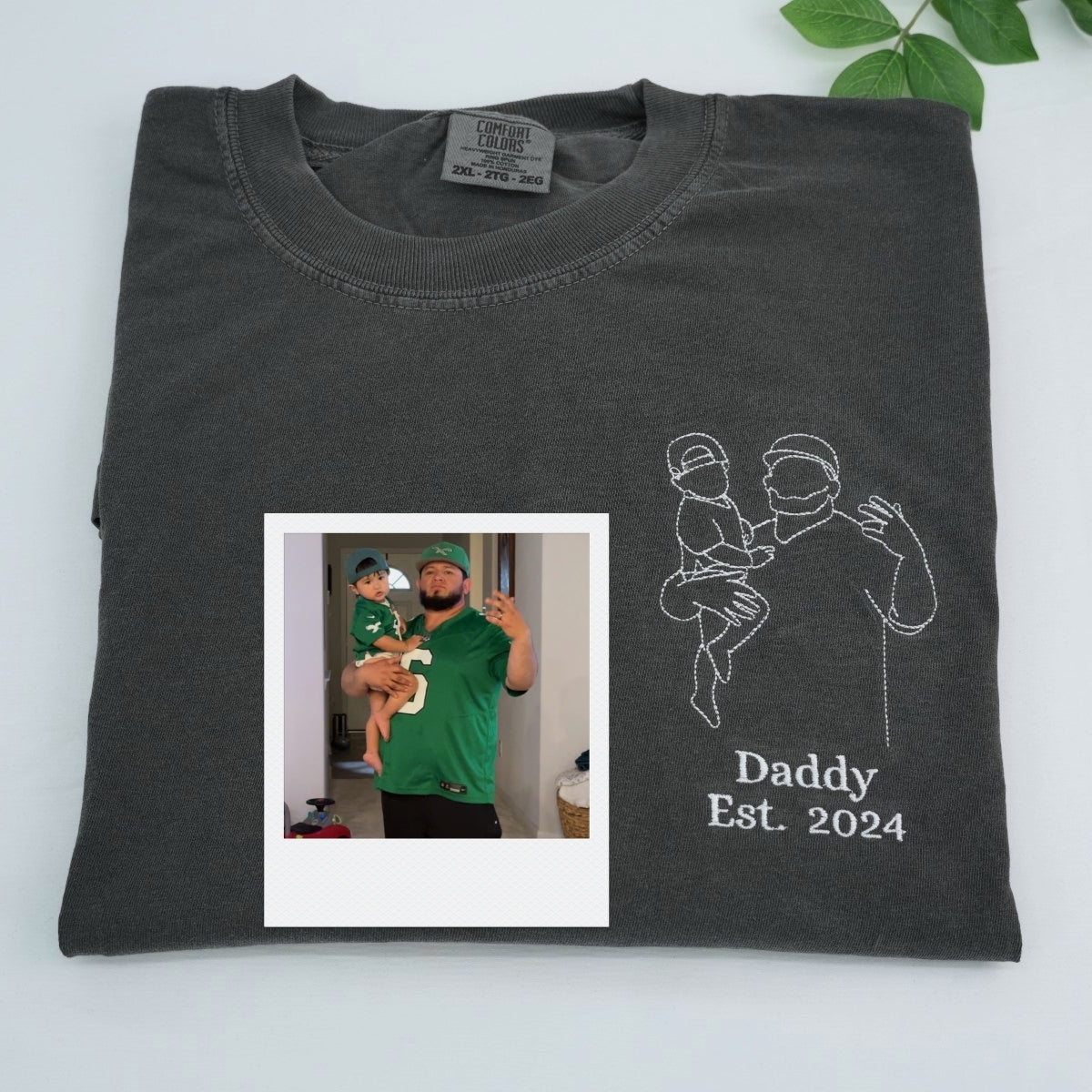 Girl Dad Custom T-Shirt - Father Daughter Outline Embroidered Shirt - Perfect Dad Gift
