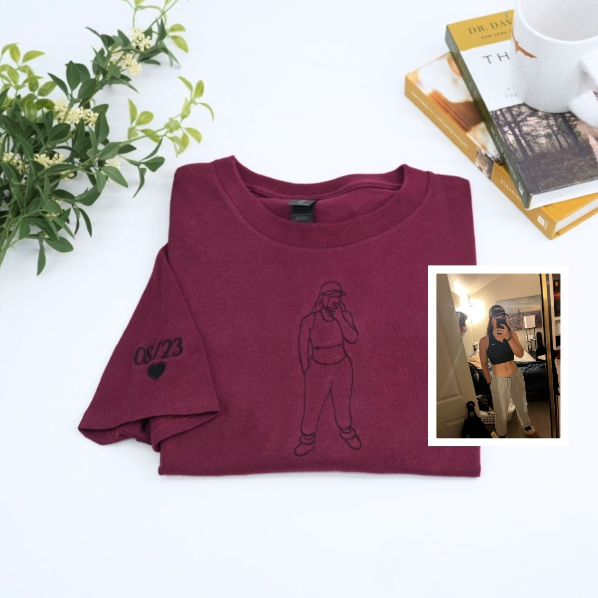 Individuell bestickte Engel- und Dämonenkatze-Kapuzenpullover für Paare