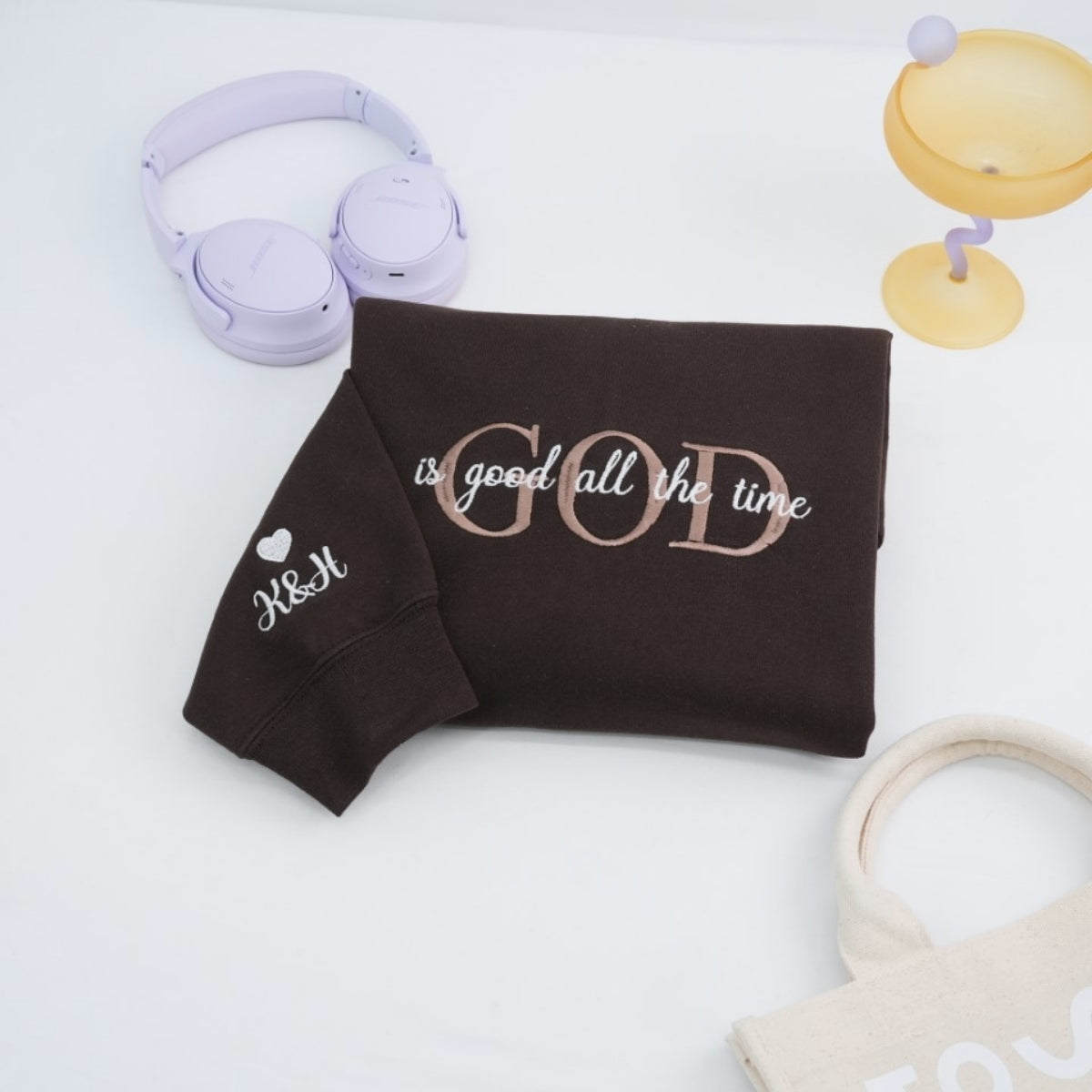 God Is Good All The Time Christian Sweatshirts - Faith Embroidered Apparel - Perfect Religious Gift