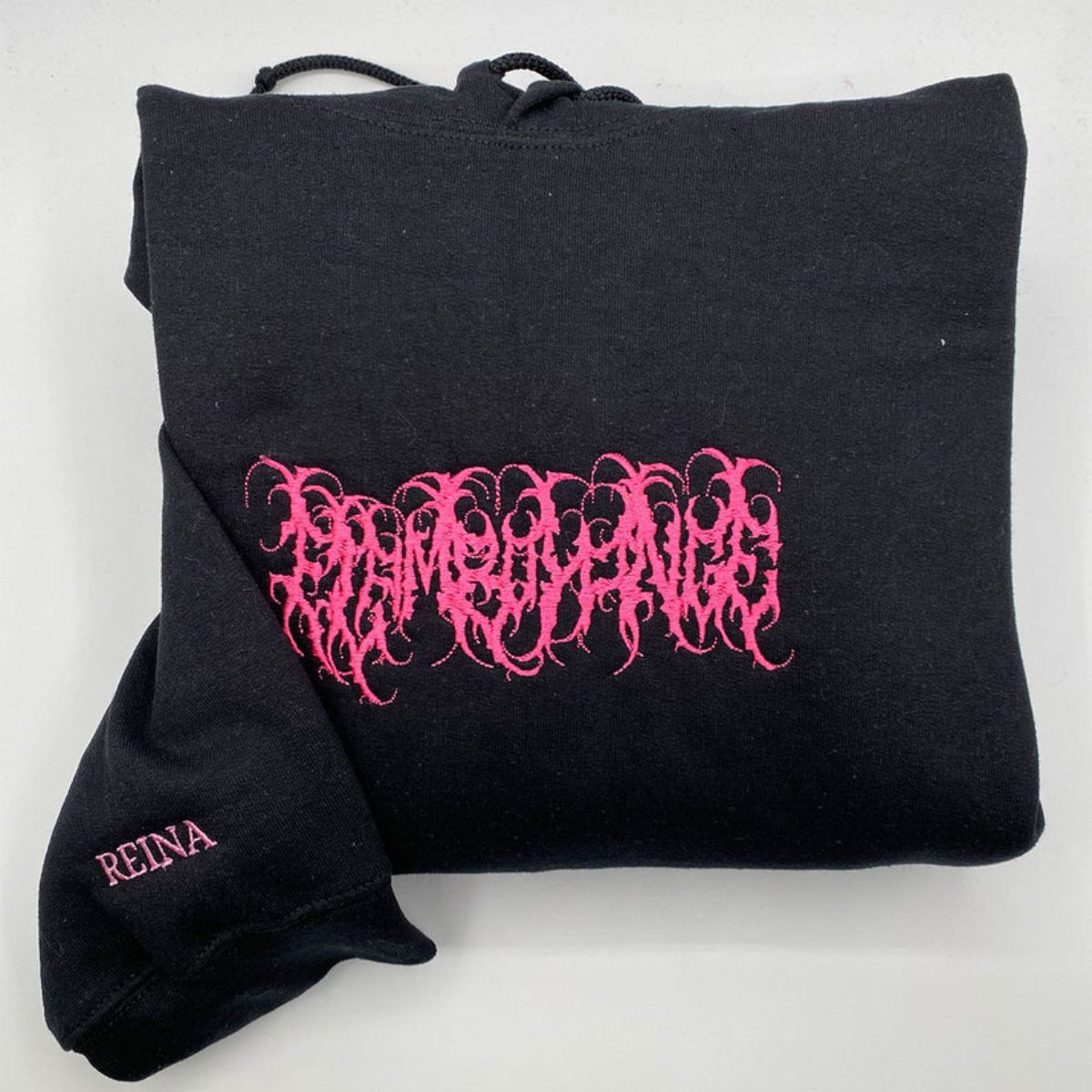 Individuell bestickte Engel- und Dämonenkatze-Kapuzenpullover für Paare